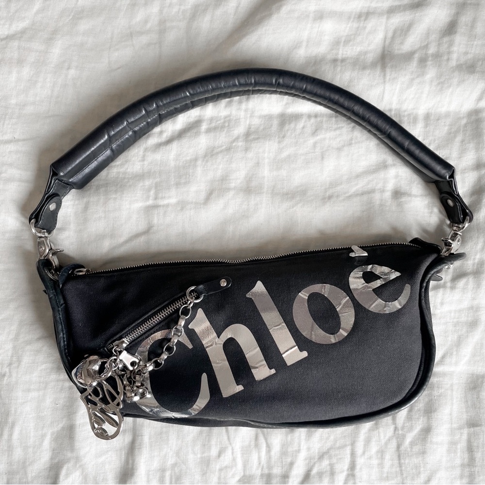 Chloé silver logo keychain shoulder bag